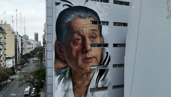Inauguran un mural dedicado al médico René Favaloro en el centro porteño